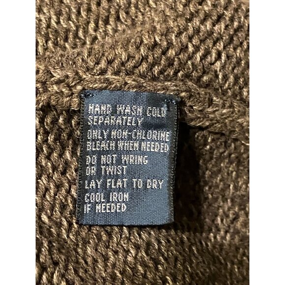 Y2K Polo Ralph Lauren Sweater XL Quarter Button Collar Heather Brown 100% Cotton - Picture 7 of 7